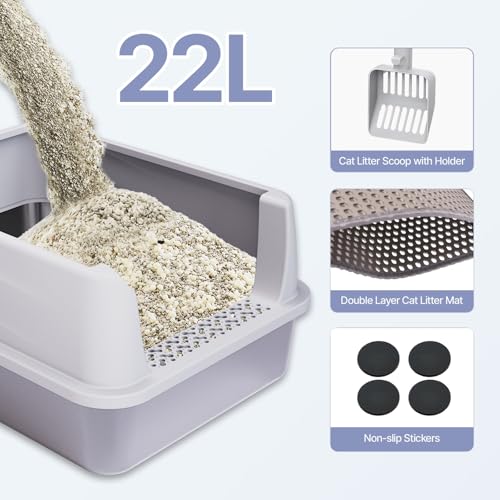 Stainless Steel Cat Litter Box with Lid (S)