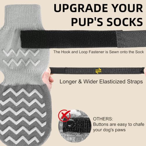 Dog Socks Shoes for Hot Pavement to Prevent Licking Paws (Gray / Extra Large (Paw Width: 3.5"))