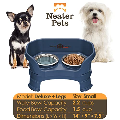 Neater Feeder Deluxe Mess (Small + Standard Bowl / Dark Blue)