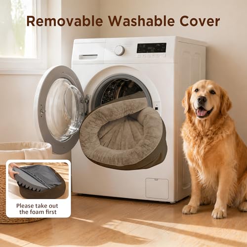 Waterproof Orthopedic Dog Bed for Extra Large Dogs (Coffee / 48"L x 35"W x 7.5"Th)