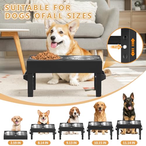 Elevated Dog Bowls Stand Large Breed (Black)