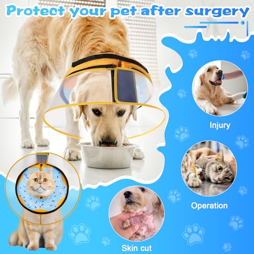 Inflatable Dog Cone Collar with Detachable Enhanced Anti (Blue / XL（neck 18"-23"）)