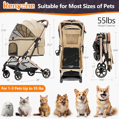 Medium Dog Stroller (Khaki)