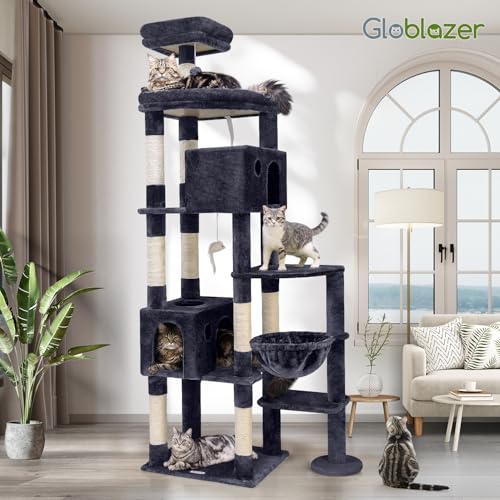 Giant Cat Tree for Indoor Large Cats (83inch / Dark Grey)