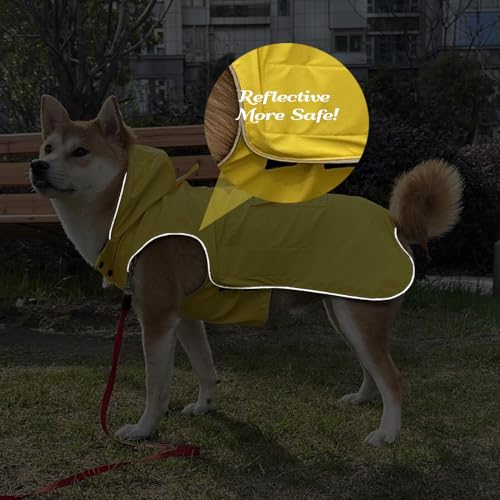 Dog Raincoat Waterproof Reflective Jacket (X-Small / Yellow)