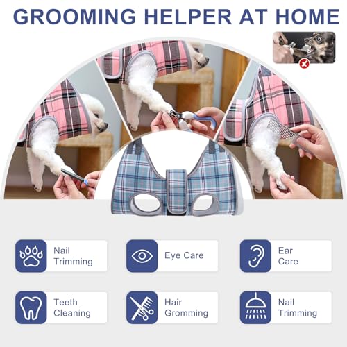 Large Dog Grooming Hammock Harness (L (Leg Spacing: 10.6-15" / Max W: 60lbs) / Blue)