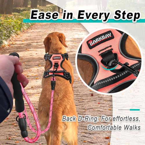 Dog Harness for Medium Sized Dog No Pull 2 Leash Clips Dog Vest (Medium / Light Pink)