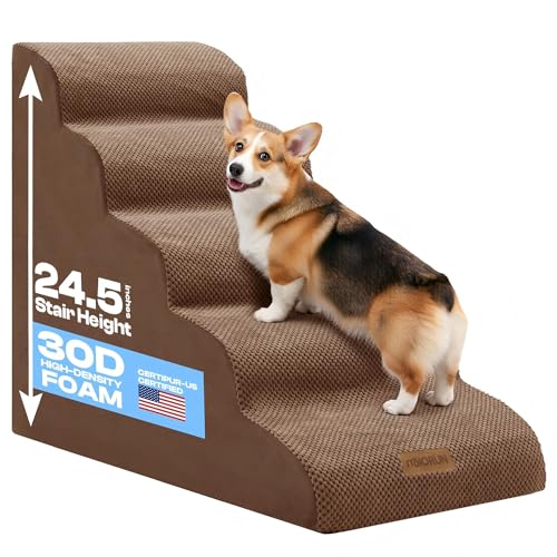 Dog Stairs for High Beds (Coffee / Stairs 24.5"H)