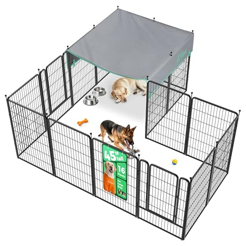 Rollick Dog Playpen with Sun Shade (Black / 45"H)