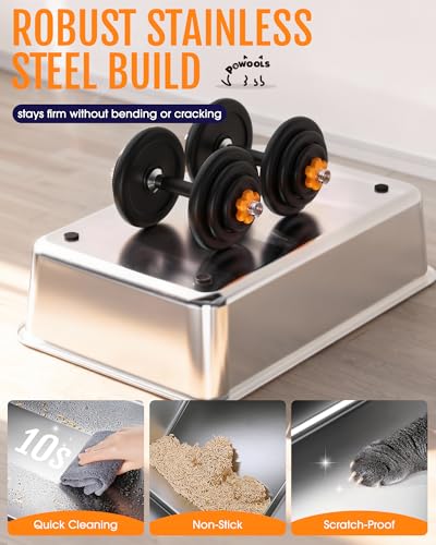 Stainless Steel Enclosed Cat Litter Box (17.1" x 13.2" x 15")