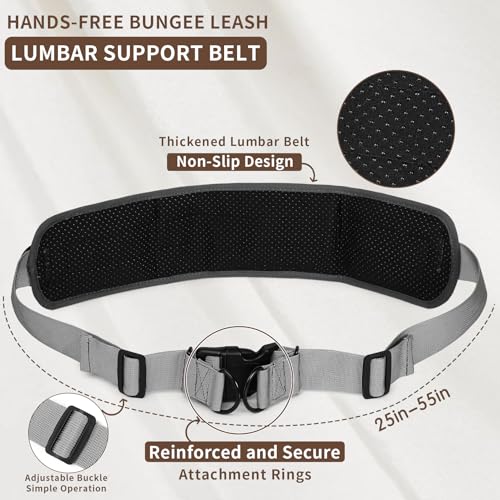 Hands Free Dog Leash for One Dog Up to 125 lb (Gray / One Dog)