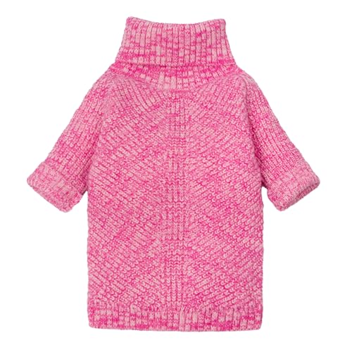Knitted Turtleneck Dog Sweater (Large / Heather Pink)