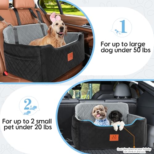 Dog Car Seat for Medium (Black/Grey)