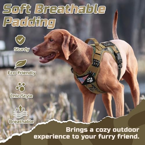 Tactical Dog Harness for Large (Brown camo / Large)