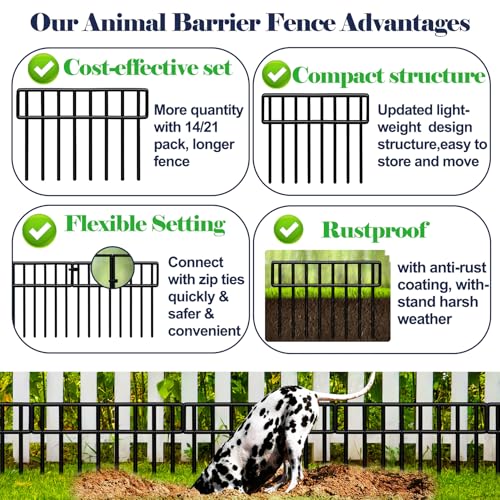42.5FT No Dig Fence Panels (30 Pack,41.8Ft)