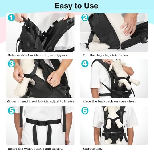 Pet Front Carrier Backpacks for Small Medium Dogs (AA-Black / Large (Pack of 1))
