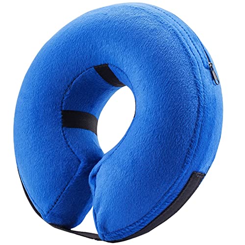 Inflatable Dog Cone Collar Alternative After Surgery Large (Blue / Large [Neck:14"-18"])