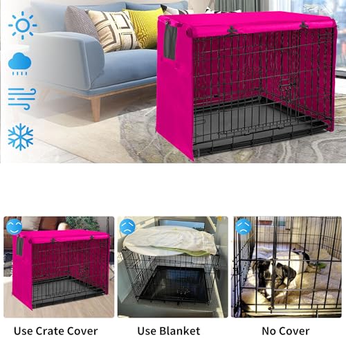 Dog Crate Cover 48 Inch Waterproof 600D Oxford with 1 (48.0"L x 30.0"W x 33.0"H / Pink Cover(only Cover))