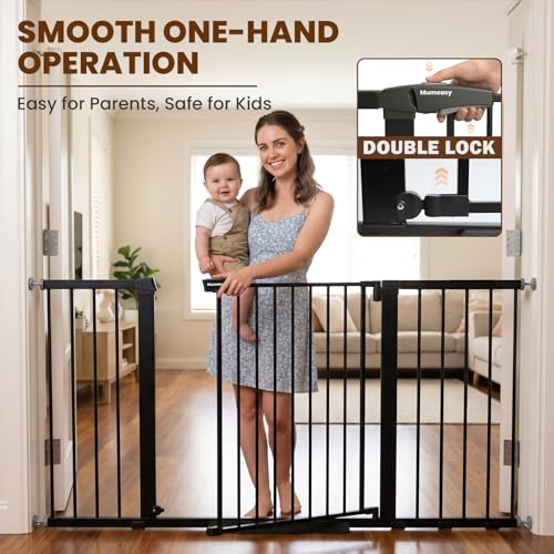 Extra Wide Baby Gate for Doorways (Black / 36-63"W x 30"H)