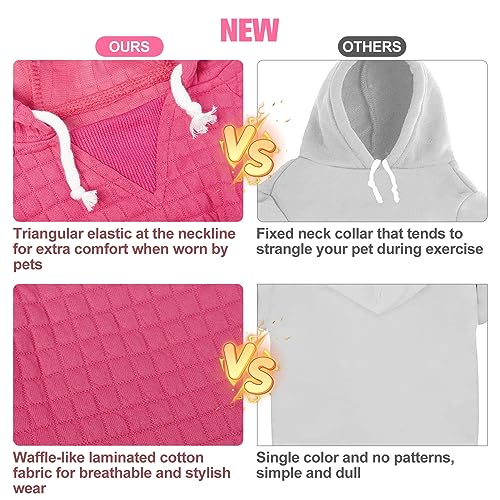 Dog Hoodies Sweater for Small Dogs (Rose Pink / XS (Back: 10",Chest: 14", Neck: 8.7"))