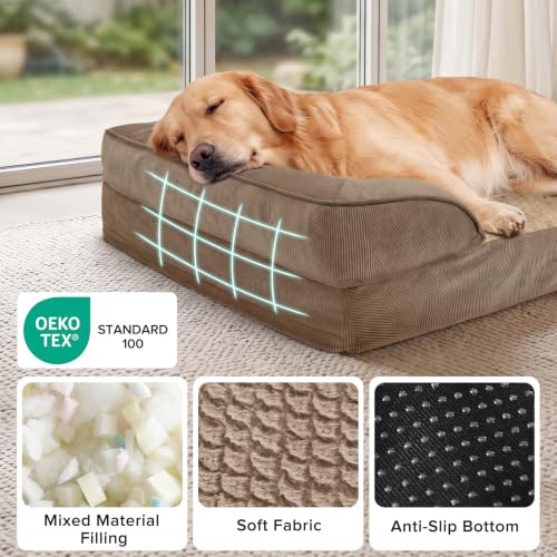 Orthopedic Extra Large Dog Bed (XXL (48"x 35"x 8") / Brown)