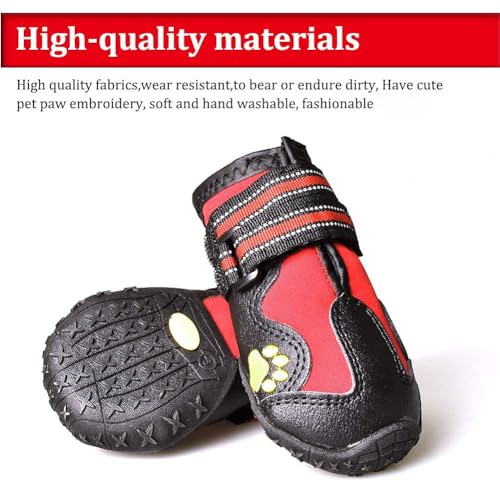 Dog Boots & Paw Protectors Non (Size 2: （2.4''x1.7'')(L*W) for 14-27 lbs / Red)