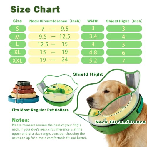 Inflatable Dog Donut Collar (Yellow Pineapple / S (Neck 7"-9.5"))