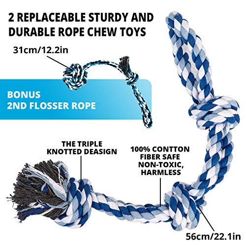 TRSMIMA Spring Pole Rope Toys (Blue)