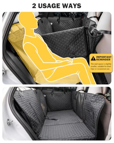 Dog Seat Cover for Back Seat (Black / L - For Cars/ Mid-Size SUV/ Small Truck)