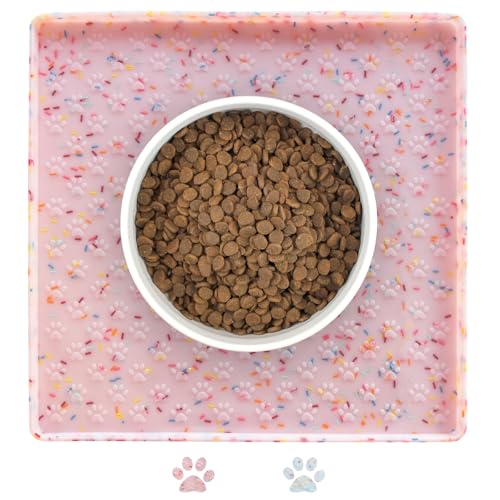 Dog Food Mat Anti (11.8"L x 11.8"W / Donut-Pink)