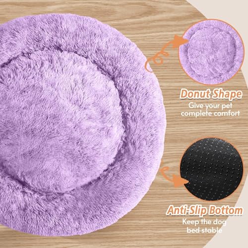 Calming Dog Beds Large Sized Dog (Purple / 36.0"L x 36.0"W x 8.0"Th)