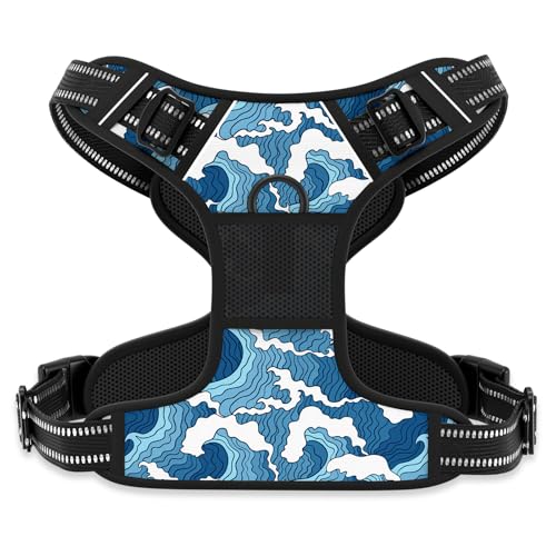 No Pull Dog Harness (Japanese Style Wave / X-Large)