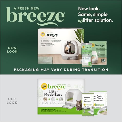 Breeze Covered Cat Litter Box System Kit (10.37 Pound (Pack of 1) / White)