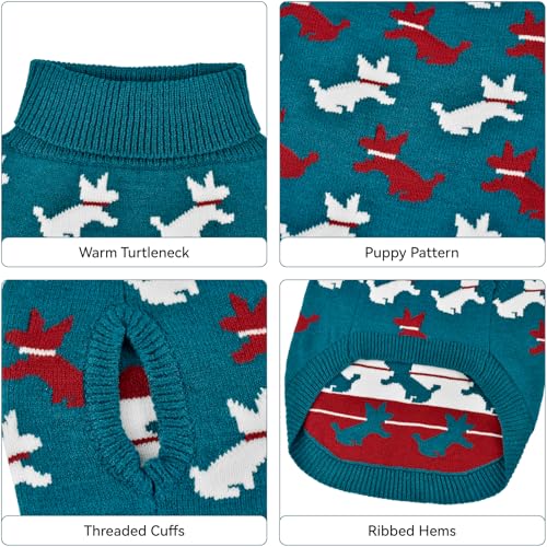 Cute Dog Sweater with Puppy Pattern Soft Dog Knitwear Thermal Puppy Doggie Clothes Breathable Pet Knitwear Cozzy Warm Pet Pullover Outfit for Small Medium Large Dogs XL (X-Large)