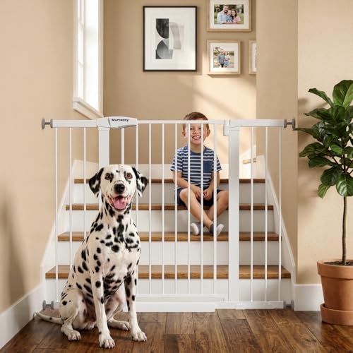 29.7 48" Baby Gate for Stairs (White / 29.7-48"W x 30"H)