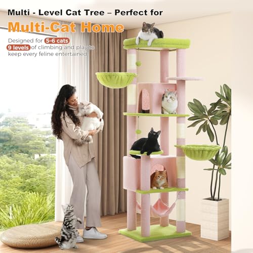 71.2" Tall Cat Tree (Pink / 71.2in)