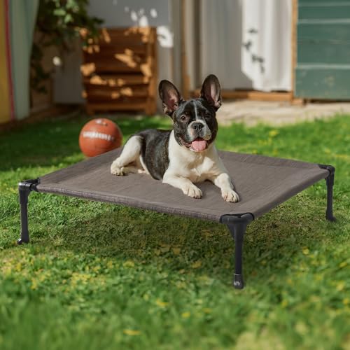 Outdoor Elevated Dog Bed for Medium Dogs (32.0"L x 25.0"W x 7.0"Th / Brown)
