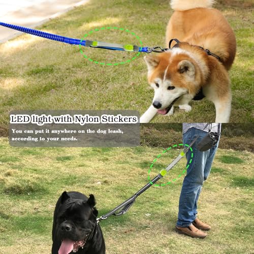 LED Dog Leash with Light Heavy Duty for Large Dogs Night Walking (Coyote Brown)