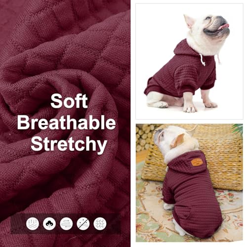 Dog Hoodies Sweater for Large Dogs (Wine Red / 2XL (Back: 27",Chest: 35.5", Neck: 25"))