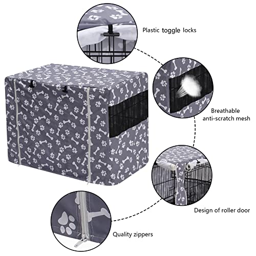 Dog Crate Cover Durable Polyester Pet Kennel Cover Universal Fit for Wire Dog Crate (24.0"L x 17.0"W x 19.0"H / Sky Gray)