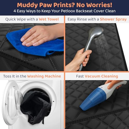 Dog Car Seat Cover for Back Seat (Black / Standard (58"x54"))