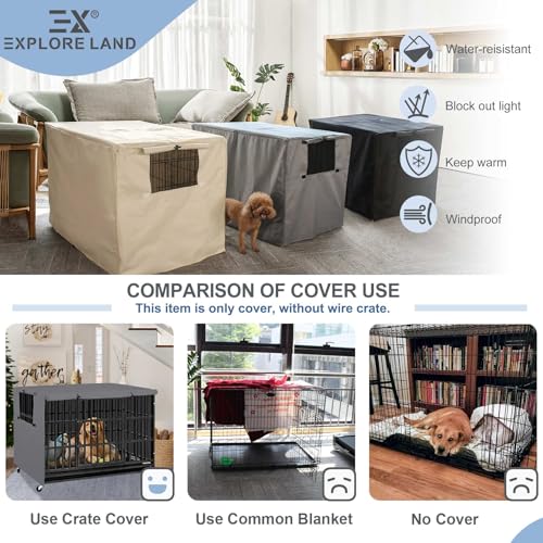 Dog Crate Cover (Grey / 36.0"L x 23.0"W x 25.0"H)