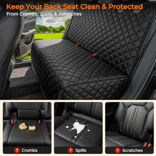 Dog Car Seat Cover for Back Seat (Black / X-Large (58" W x 51" L))