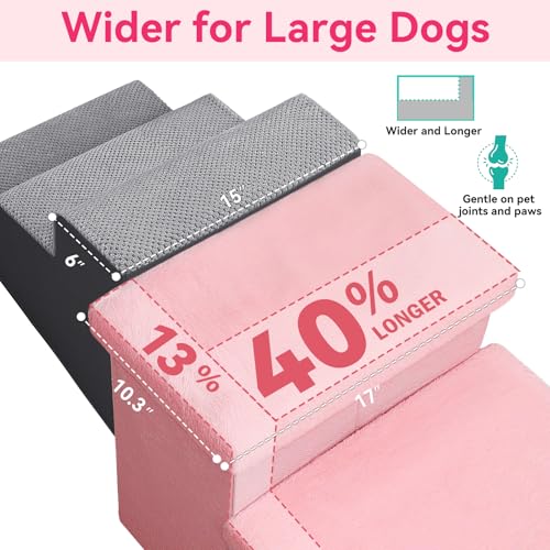 Dog Stairs with Storage (Pink Furry Lids No Condo / 3)