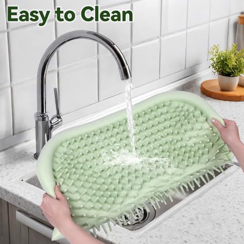 Snuffle Mat for Dogs 23.6" x 23.6" Silicone Large Slow Feeder Mat (Green:23.6"x23.6")