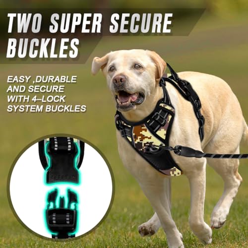 Dog Harness No Pull for Small Sized Dog Front Back Clips (Small(Chest:19.5-26") / Desert Camo)