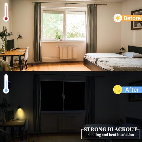 Portable 100% Blackout Blind (Black / 57"W x 137"H)