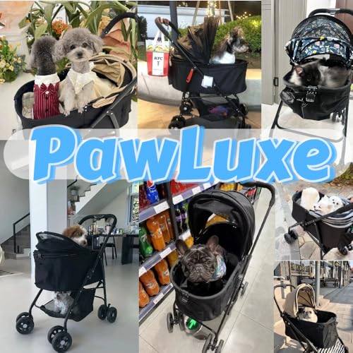 4 Wheels Pet Stroller 4 in 1 Pet Stroller with Detachable Carrier for Small & Medium Dogs Cats up to 55 lbs Easy (Green)