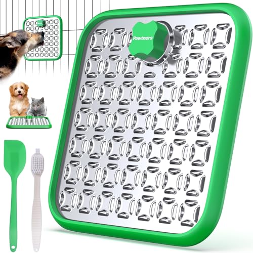 Stainless Steel Lick Mat for Dogs & Cats (green / 1pack)