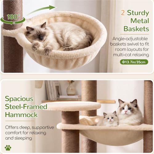 Cat Tree Tower with 12 Extra (Beige / XL)